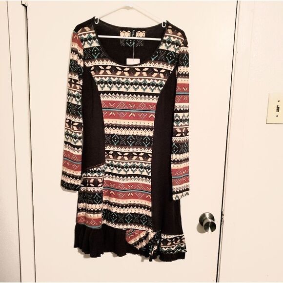 Sacred Threads Boho Tribal Tunic Dress Size Medium - Picture 1 of 6